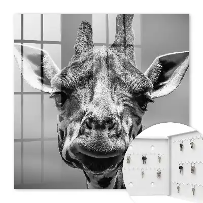 Giraffeportret in zwart-wit