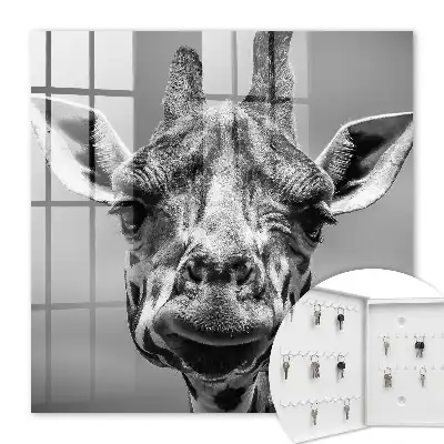 Giraffeportret in zwart-wit