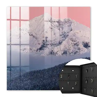 Winterpiek in roze licht