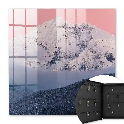 Winterpiek in roze licht
