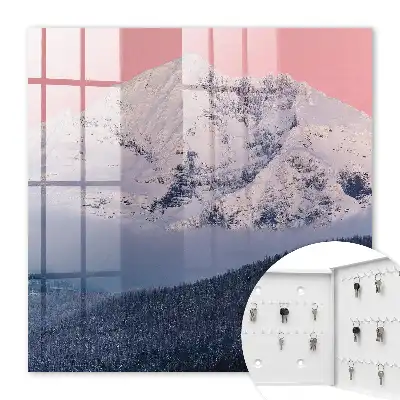 Winterpiek in roze licht