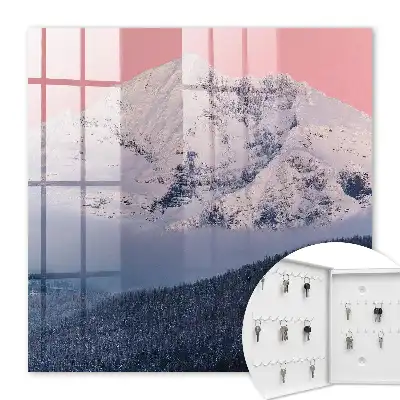 Winterpiek in roze licht