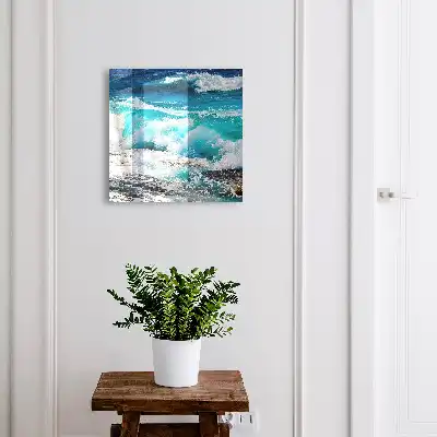 De kracht van golven met wit schuim