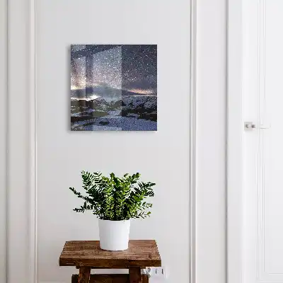 Nachtelijke bergen met sterrenhemel