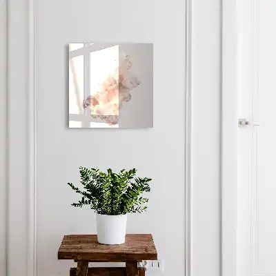 Vloeiende elegantie in roze en witte vormen