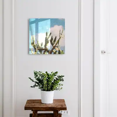 Groene cactus met blauwe lucht