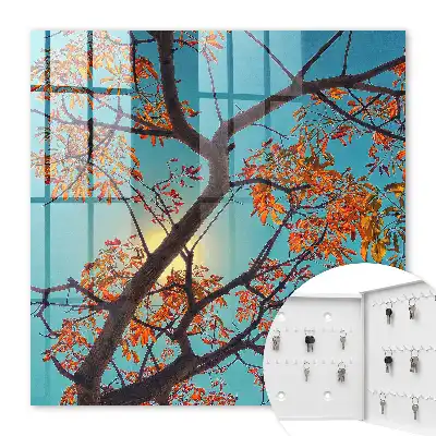 Herfstboom met blauwe lucht