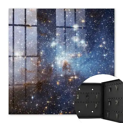 Kosmische ruimte met blauwe mist