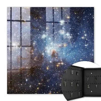 Kosmische ruimte met blauwe mist