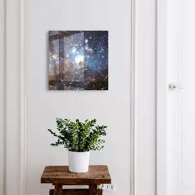 Kosmische ruimte met blauwe mist
