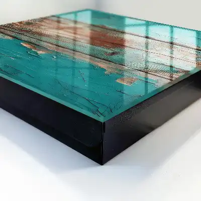 Turkoois hout met splinters