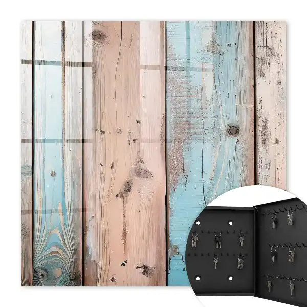 Houten decoratie in pastelkleuren
