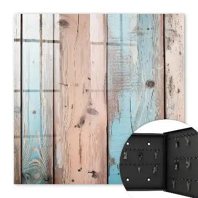 Houten decoratie in pastelkleuren