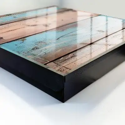 Houten decoratie in pastelkleuren