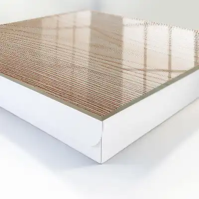 Wanddecoratie met houtstructuur in warme tinten