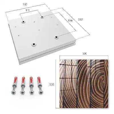 Houten wanddecoratie met golvend patroon in warme tinten