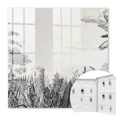 Tropisch landschap met een toren op de achtergrond