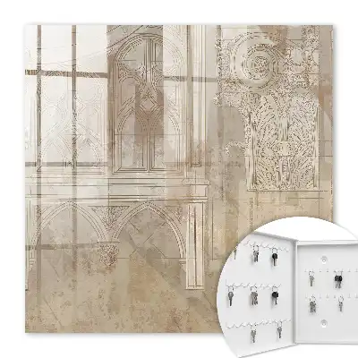 Oude architectuur op een beige achtergrond
