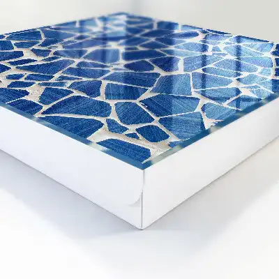 Blauwe mozaïek met lichte achtergrond