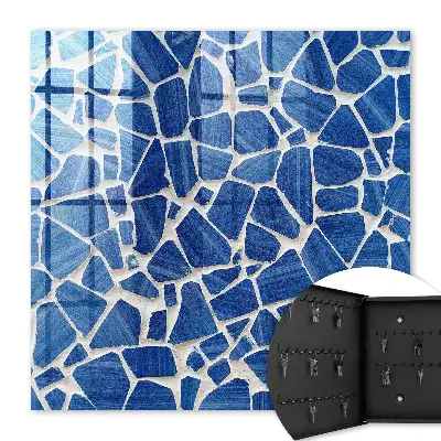 Blauwe mozaïek met lichte achtergrond