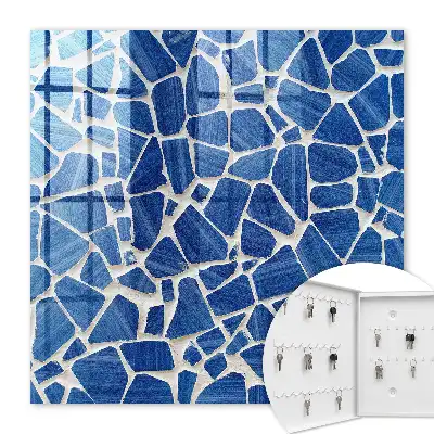 Blauwe mozaïek met lichte achtergrond