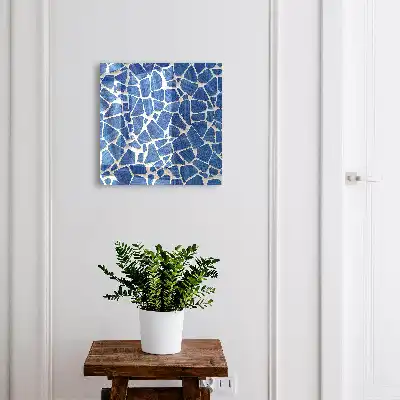 Blauwe mozaïek met lichte achtergrond