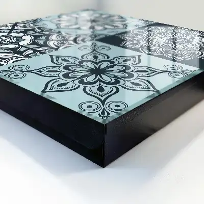 Geometrische patronen in koele tinten