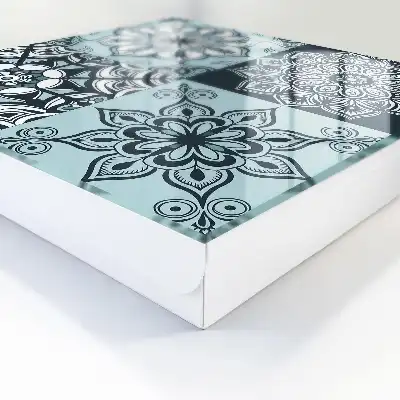 Geometrische patronen in koele tinten