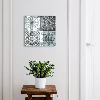 Geometrische patronen in koele tinten