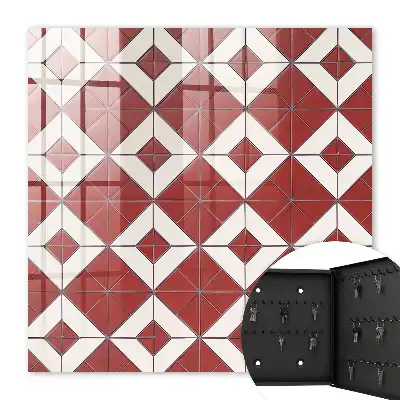 Dynamische compositie van een rood mozaïek