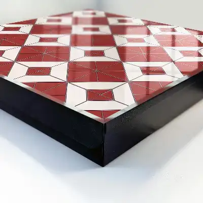 Dynamische compositie van een rood mozaïek