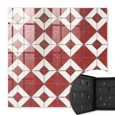 Dynamische compositie van een rood mozaïek
