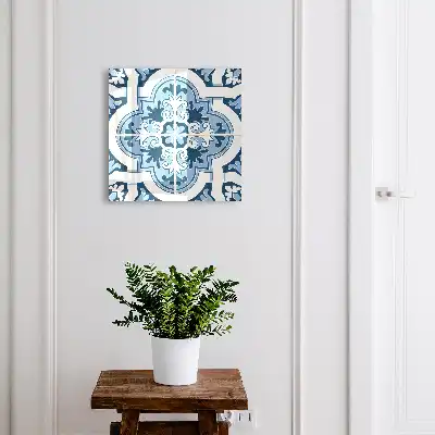 Blauwe tegels in verschillende tinten
