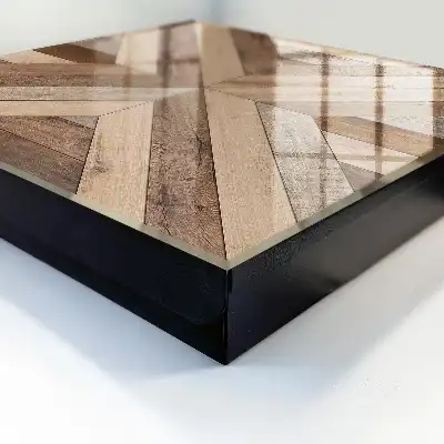 Houten geometrische panelen in natuurlijke kleur