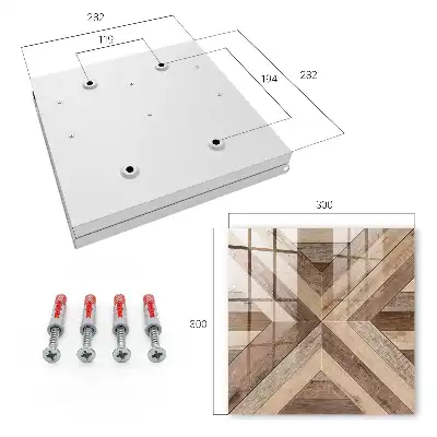 Houten geometrische panelen in natuurlijke kleur