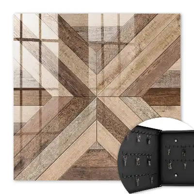 Houten geometrische panelen in natuurlijke kleur