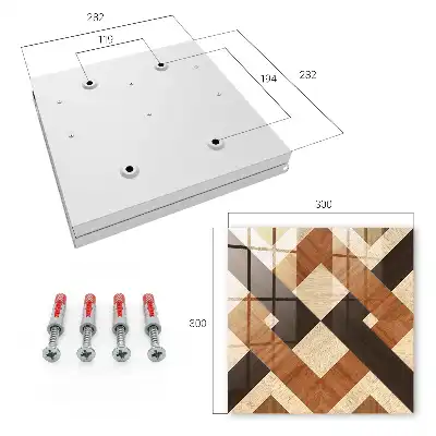 Moderne wanddecoratie met geometrisch patroon in bruin en zwart