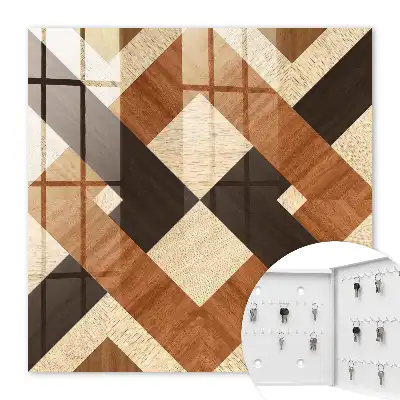 Moderne wanddecoratie met geometrisch patroon in bruin en zwart