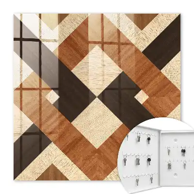 Moderne wanddecoratie met geometrisch patroon in bruin en zwart