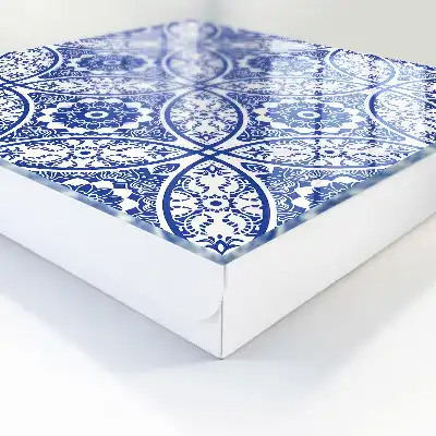 Behang met blauwe geometrische mozaïekmotieven