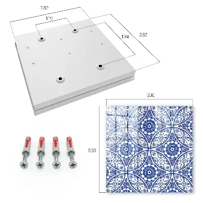 Behang met blauwe geometrische mozaïekmotieven