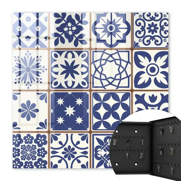 Retro mozaïek in blauw-witte tinten