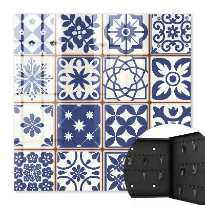 Retro mozaïek in blauw-witte tinten