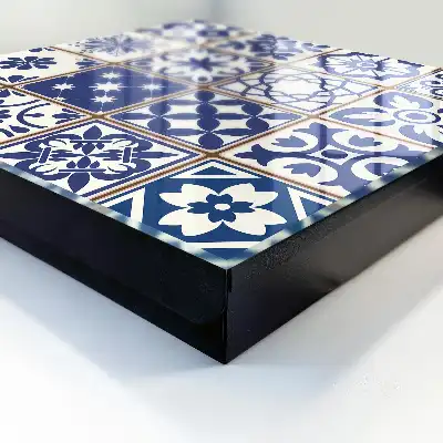 Retro mozaïek in blauw-witte tinten
