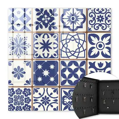 Retro mozaïek in blauw-witte tinten
