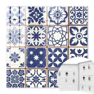 Retro mozaïek in blauw-witte tinten