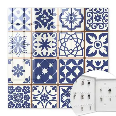 Retro mozaïek in blauw-witte tinten
