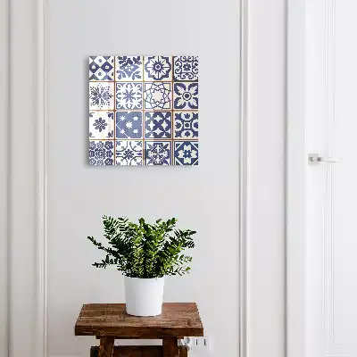 Retro mozaïek in blauw-witte tinten