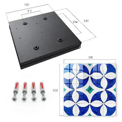 Geometrisch motief in blauwgroene tinten