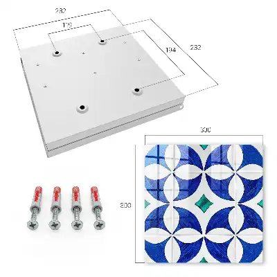 Geometrisch motief in blauwgroene tinten